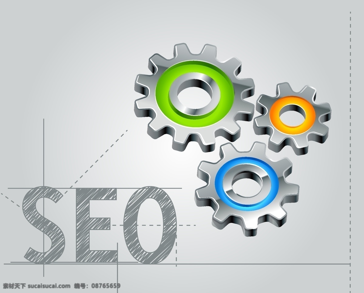彩色 齿轮 seo 收索引擎优化 网络 互联网 营销方式 商务 科技 现代商务 商务金融 书画文字 文化艺术 矢量素材 灰色