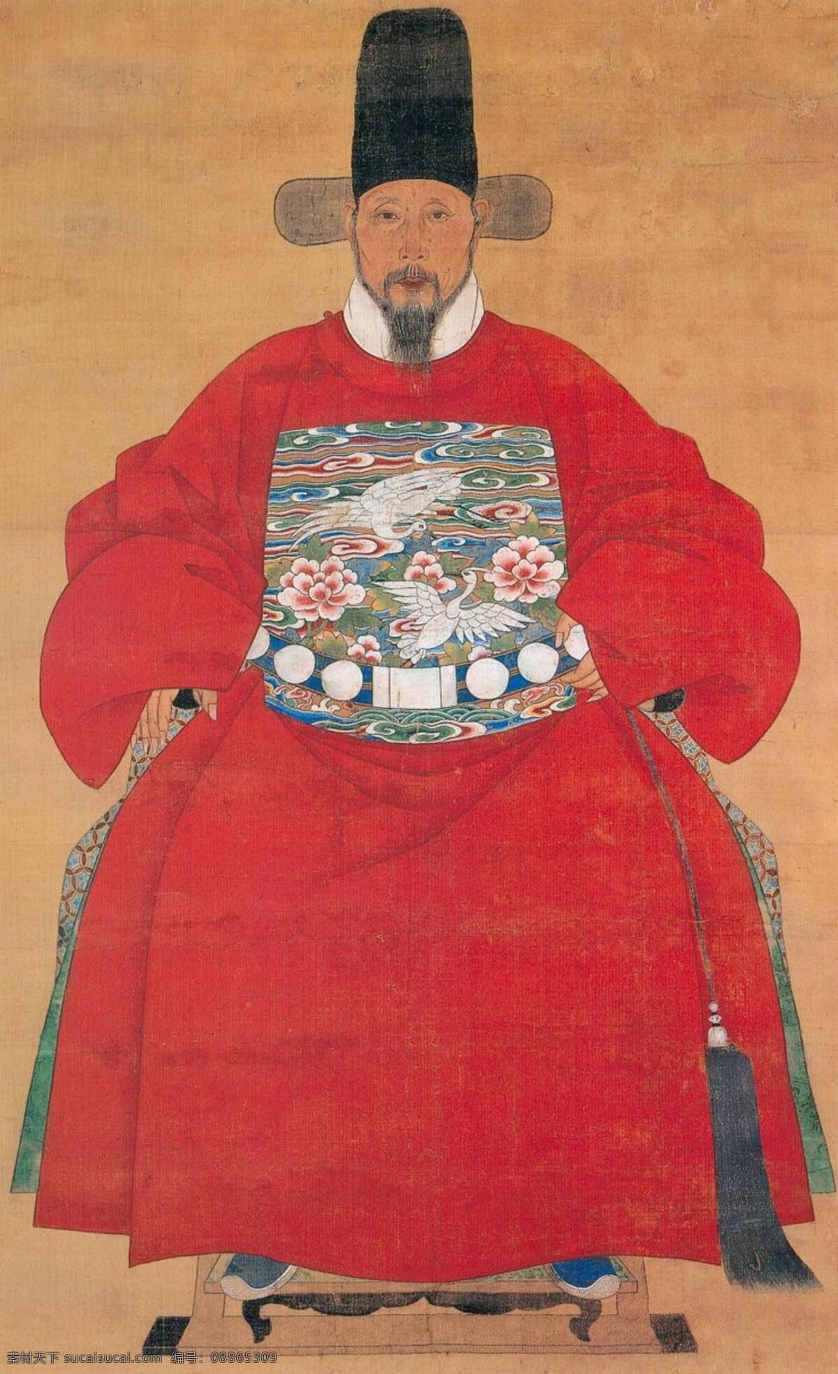 明朝 四 品 官员 朝服 画像 大臣 四品 绘画书法 文化艺术