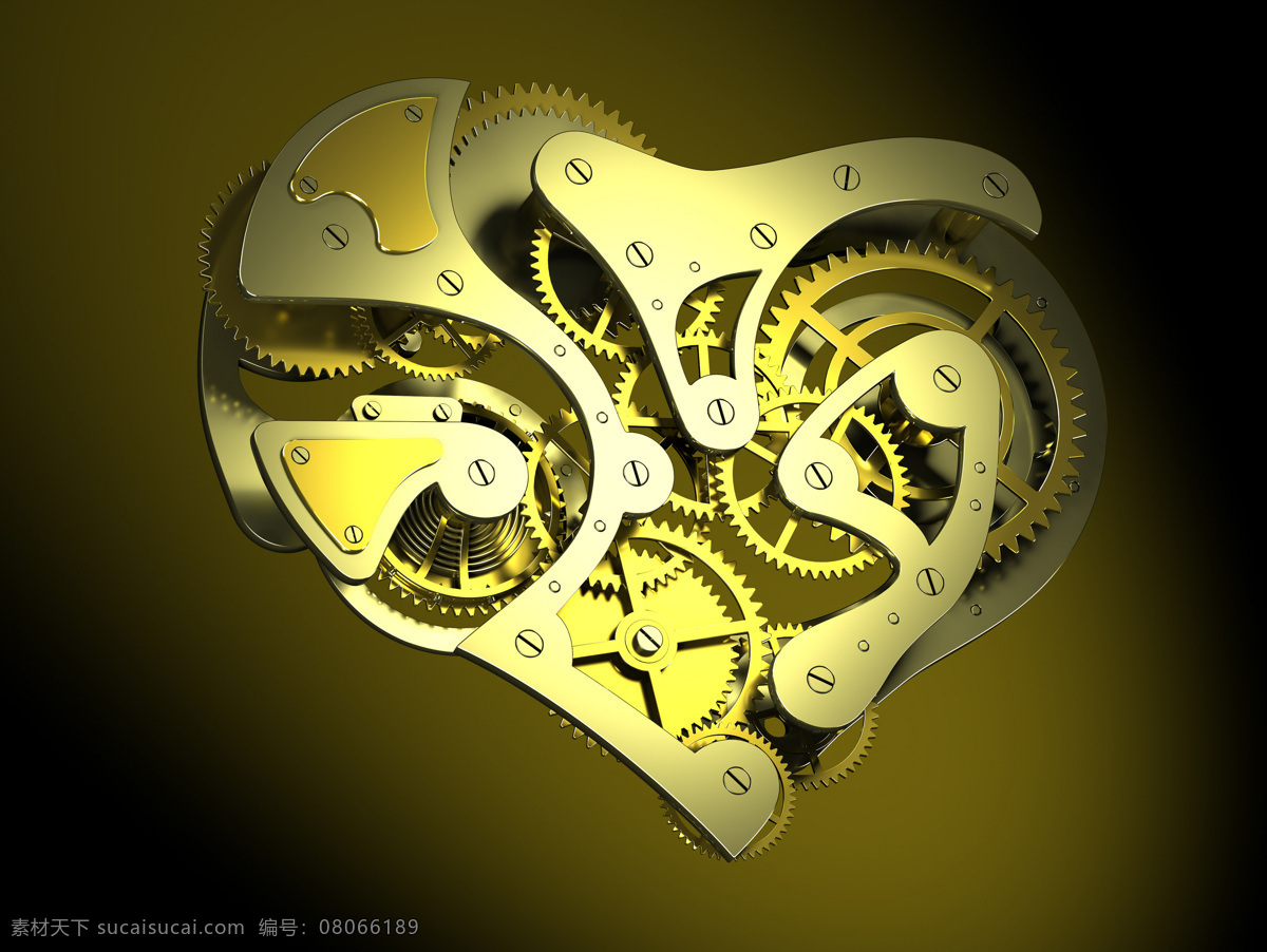 心形 齿轮 爱情 红心 情人节素材 3d作品 3d设计 其他类别 生活百科