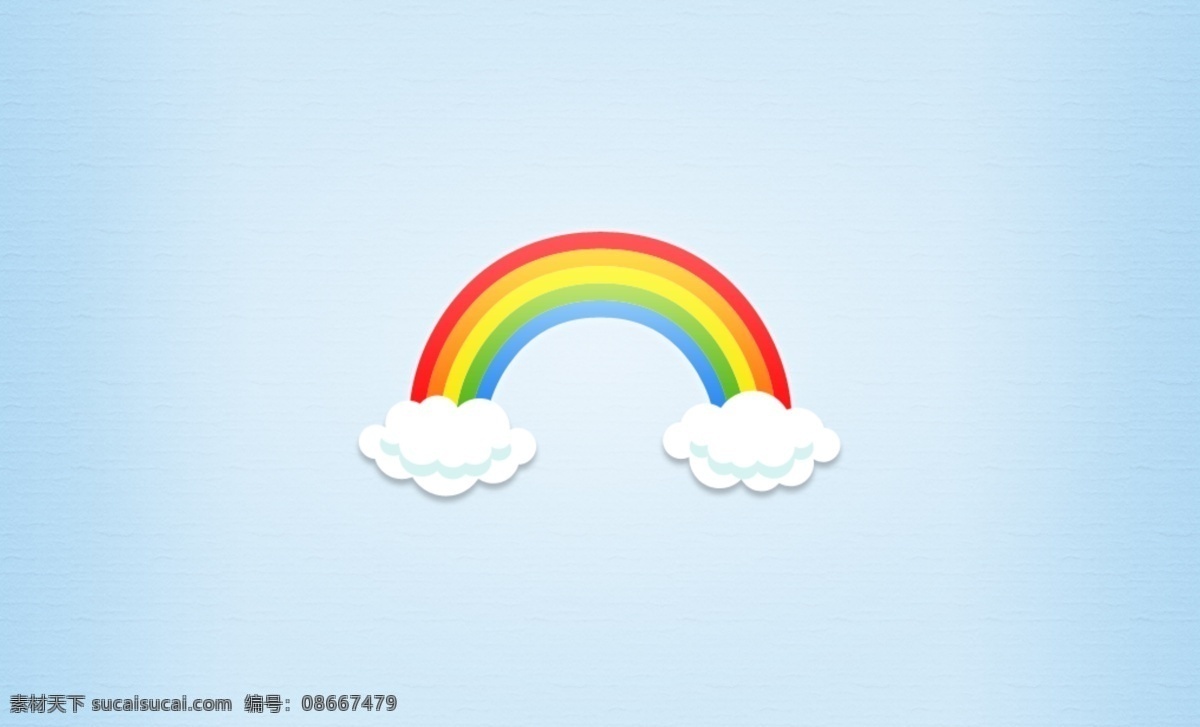 彩虹 卡通 图标素材 彩虹图标 彩虹logo 卡通图标 彩虹白云 白云图标 分层