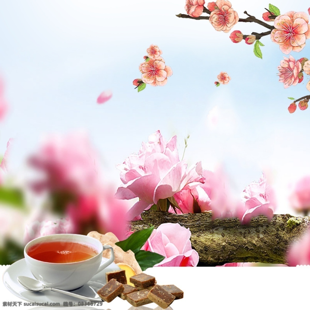 粉色 花朵 茶文化 背景 主 图 茶杯 茶道背景 茶叶 茶叶背景 茶桌 网站 中国风 主图