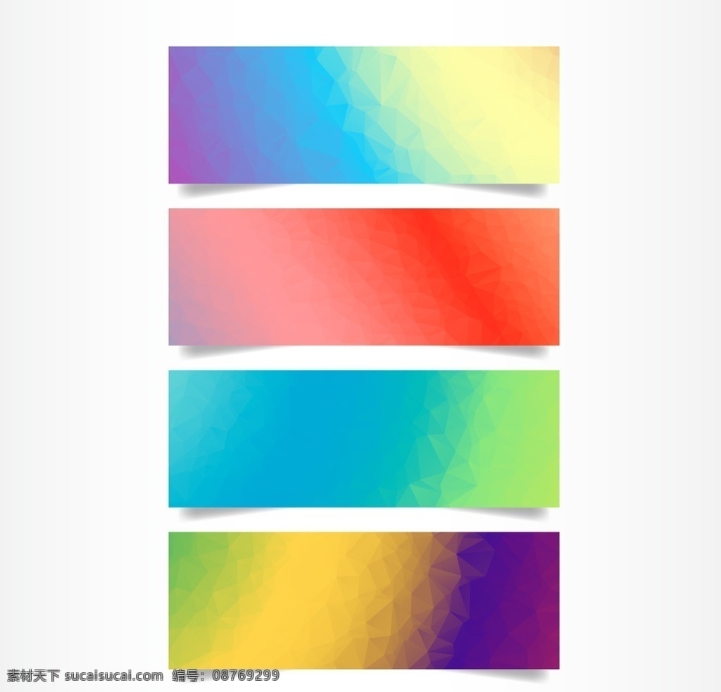 彩色 多边形 横幅 抽象 几何 颜色 形状 现代 色彩缤纷 保利