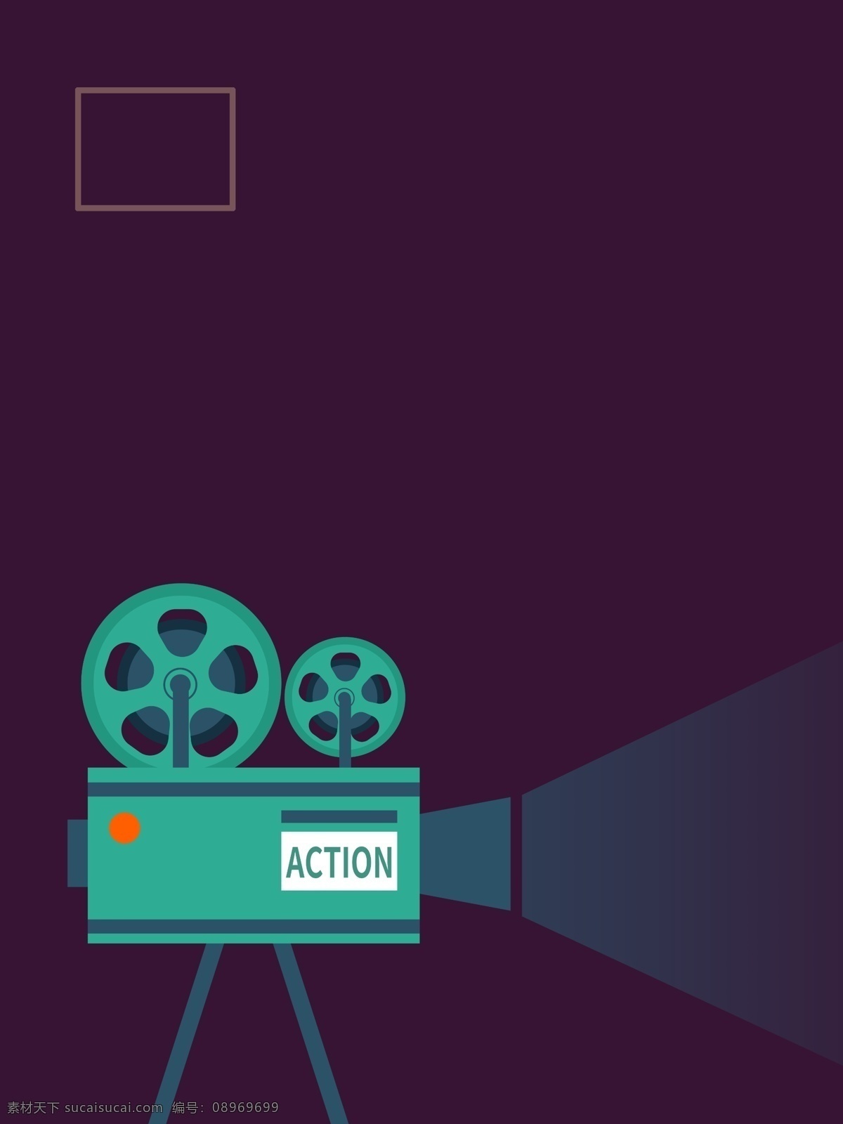 简约 蓝色 放映机 广告 背景 广告背景 紫色背景 电影 清新 机器 播放机