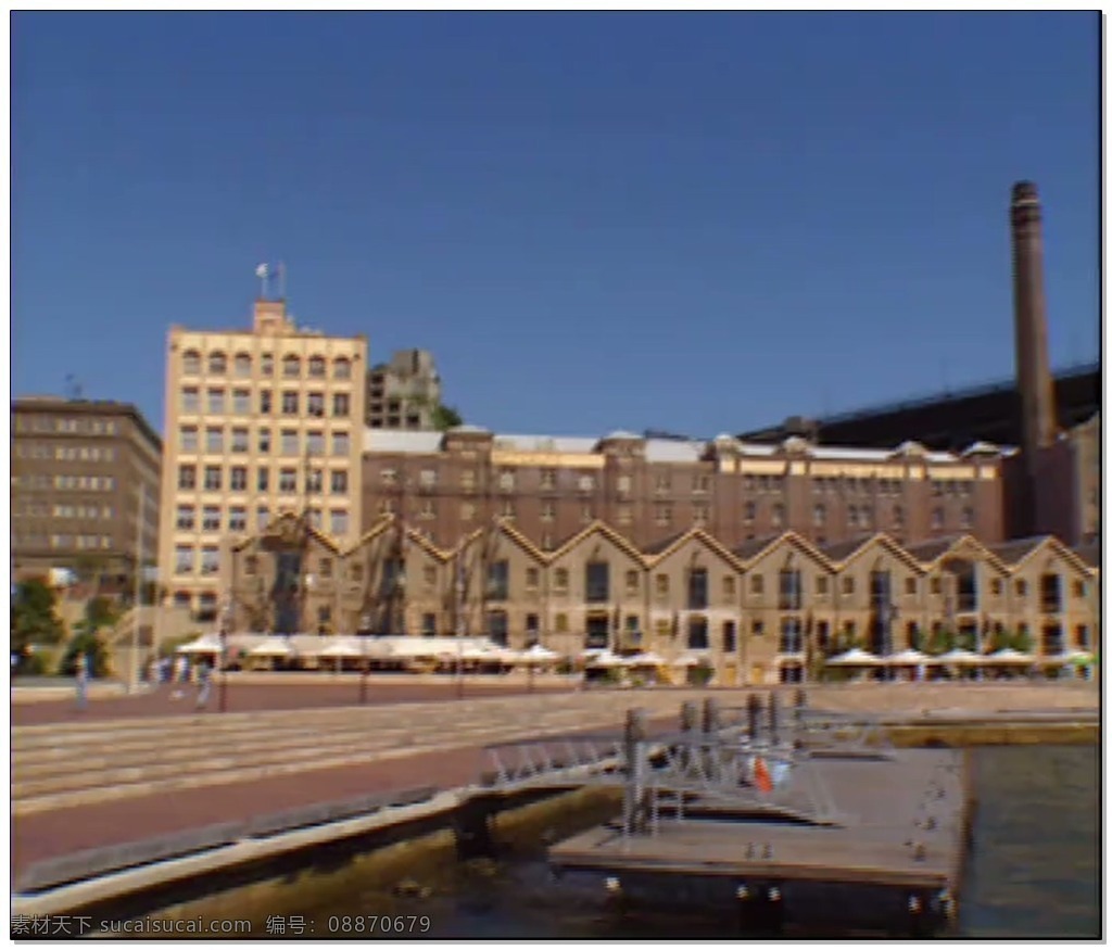 城市 景观 视频 护城河 楼房 视频素材 动态视频素材