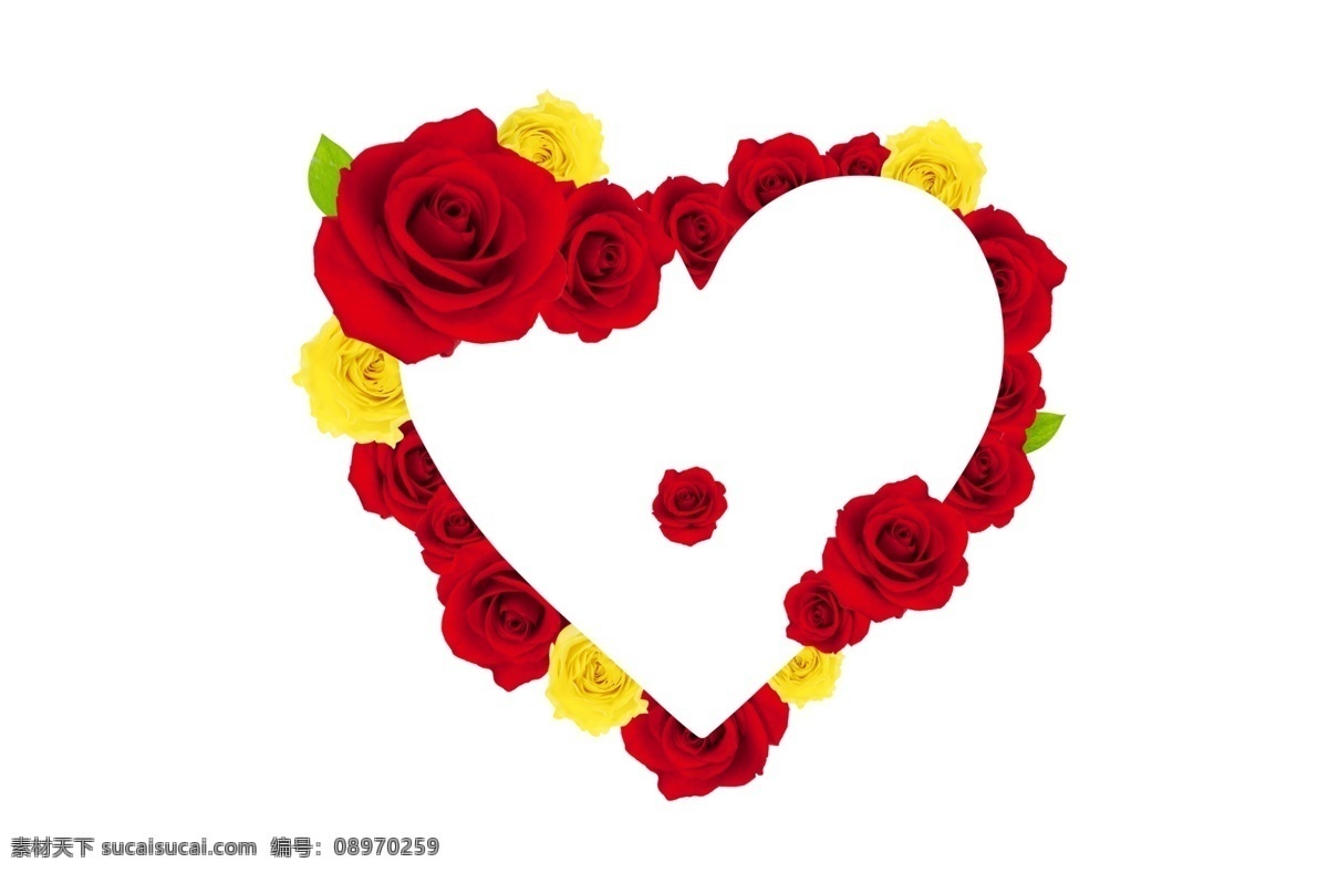 红 黄 玫瑰花 组成 心形 psd素材 爱情 红玫瑰 花朵 花卉 黄玫瑰 psd源文件