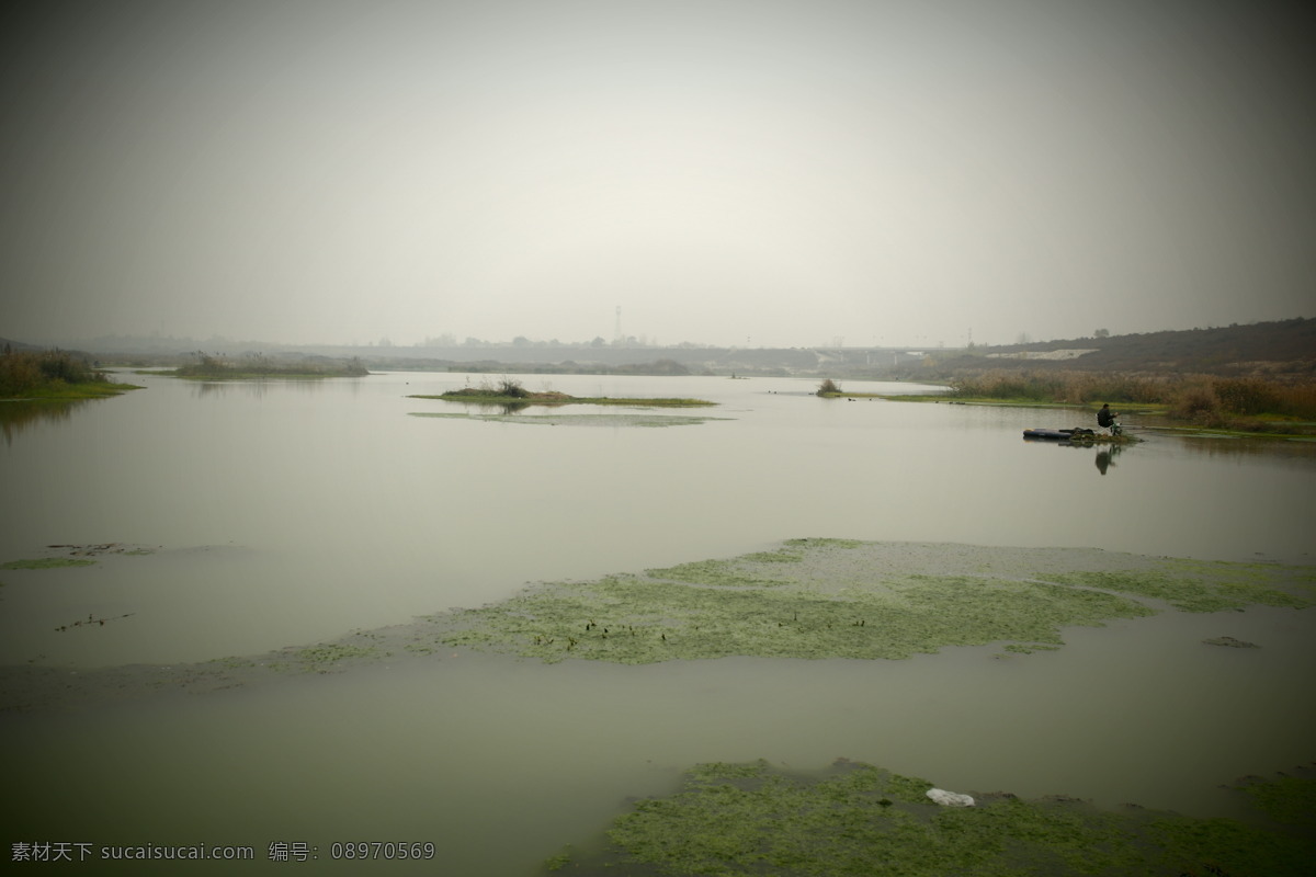 河道风景 河流 河道 天空 河面 水草 户外 乡村风采 自然景观 自然风景