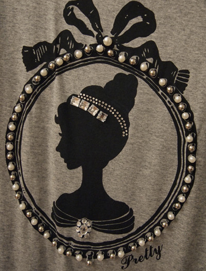 钉珠 女孩 公主 免费素材 面料图库 服装图案 黑色