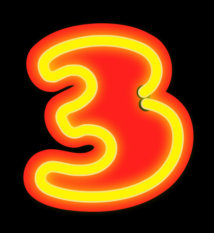 霓虹 numerals3 霓虹灯 数字的 svg 黑色