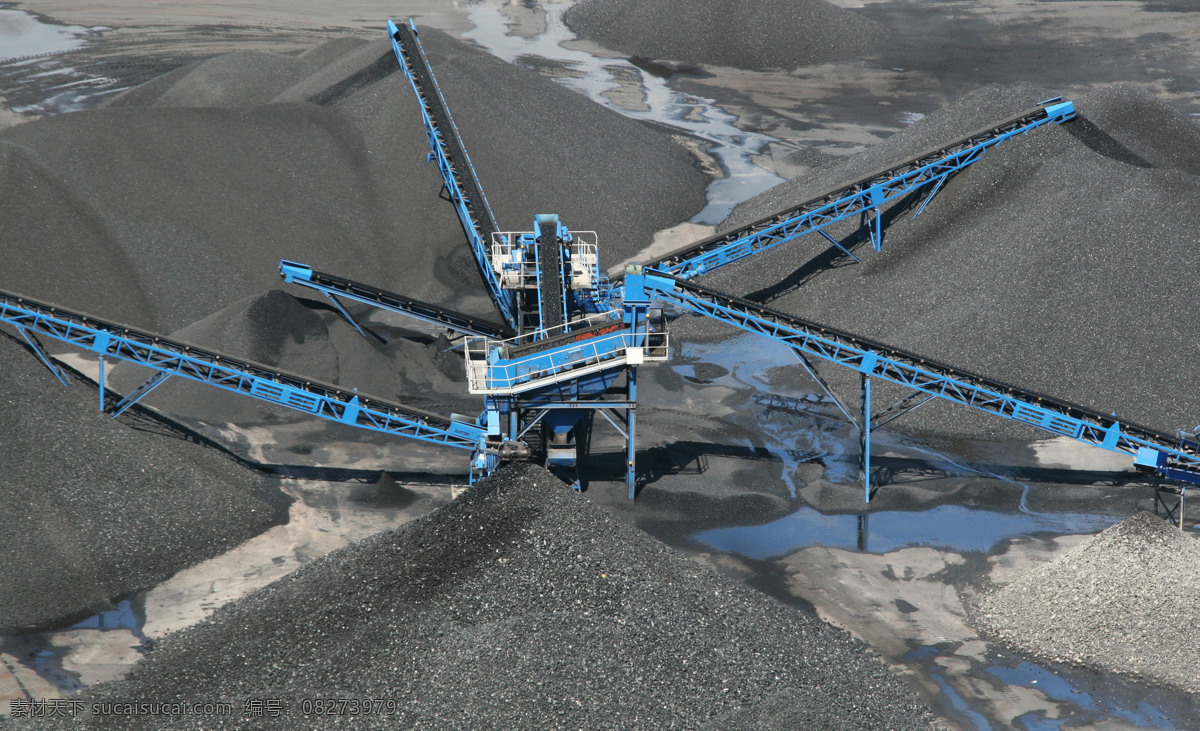 煤炭传送 煤炭 煤场 工业生产 现代科技