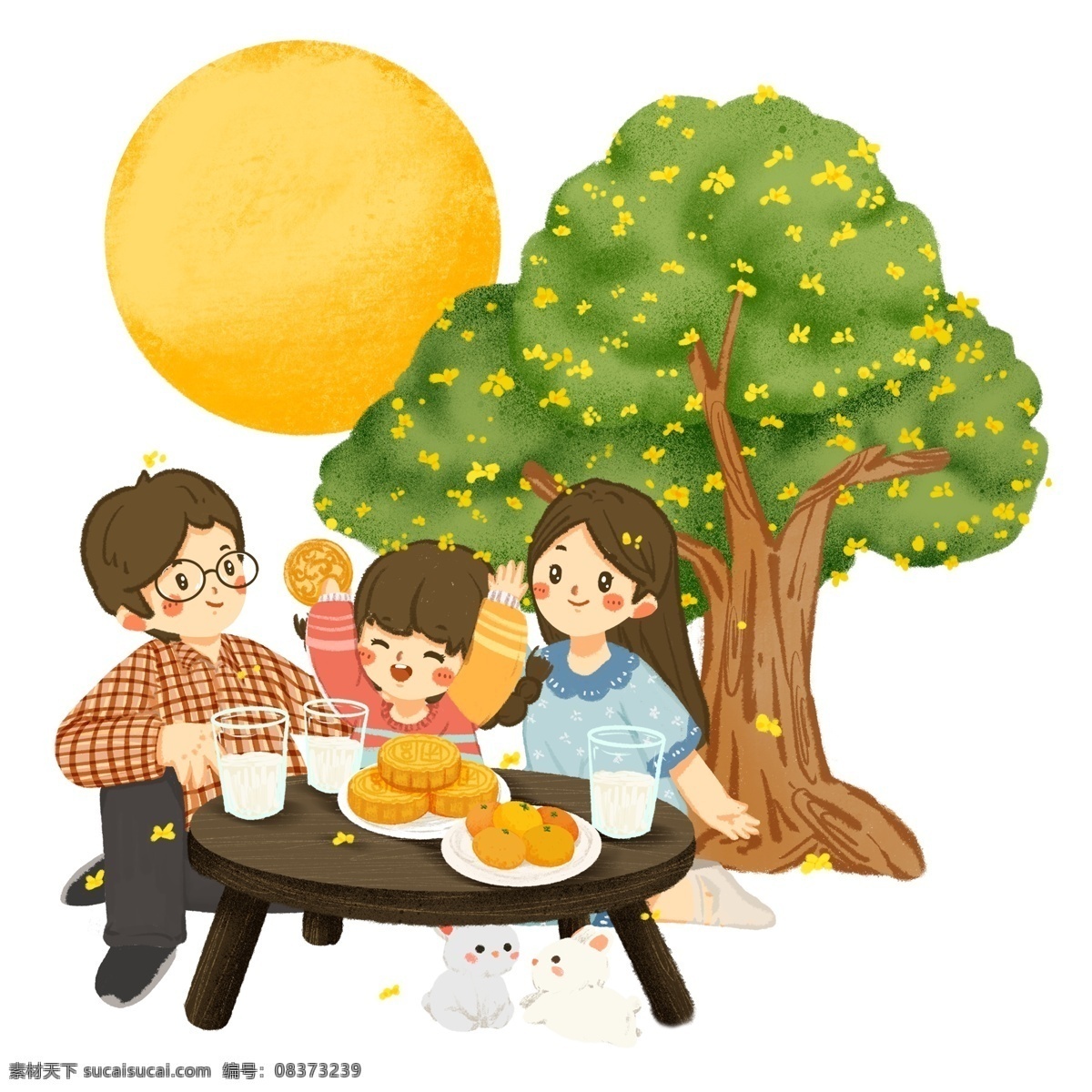 中秋节 一家人 团圆 合家 中秋 阖家团圆 合家团圆 团圆元素 中秋元素 人物 节日元素