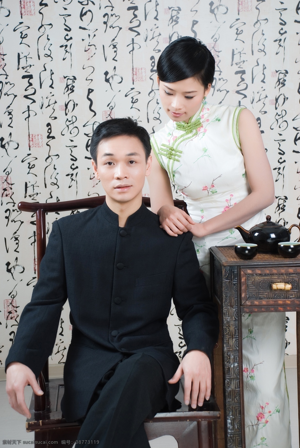 婚纱照 婚纱 美女 俊男 浪漫 时尚 甜蜜 旗袍 长裙 礼服 室内 书法 书香之家 深情 婚纱摄影 人物摄影 人物图库
