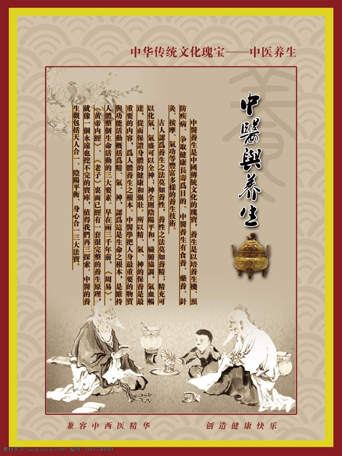中医养生 分层 古香古色 源文件 模板下载 名医小插图 psd源文件 餐饮素材