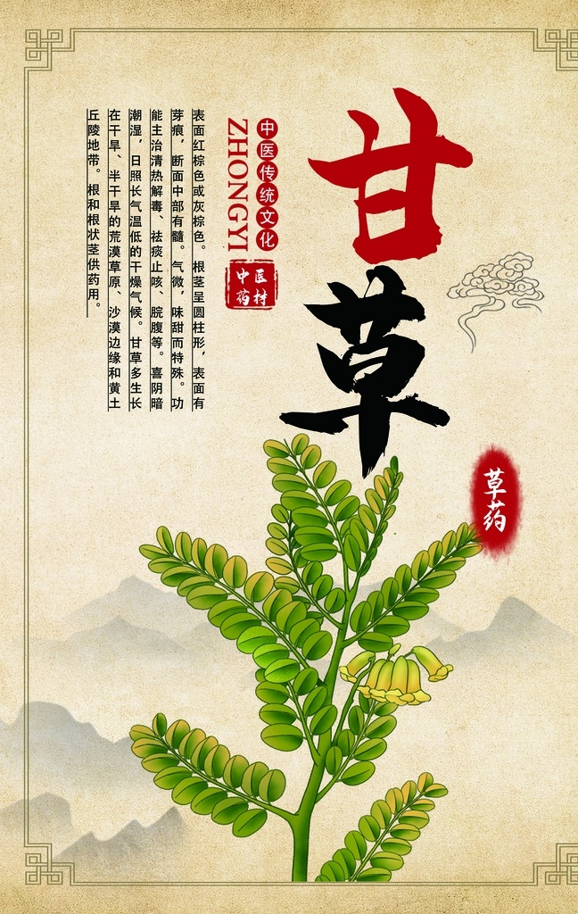 中医 草药 功效 介绍 枸杞 连翘 甘草 中医草药 植物图谱 植物功效 示意图 中医海报 医疗海报 中医文化 中医炫宣传 中医馆 传统医术