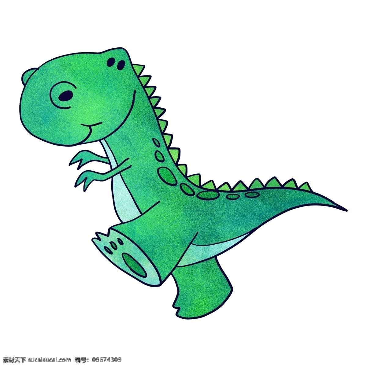 行走 绿色 小 恐龙 行走的 动物 侏罗纪恐龙 卡通动物 动物头像 精美 创意 远古生物