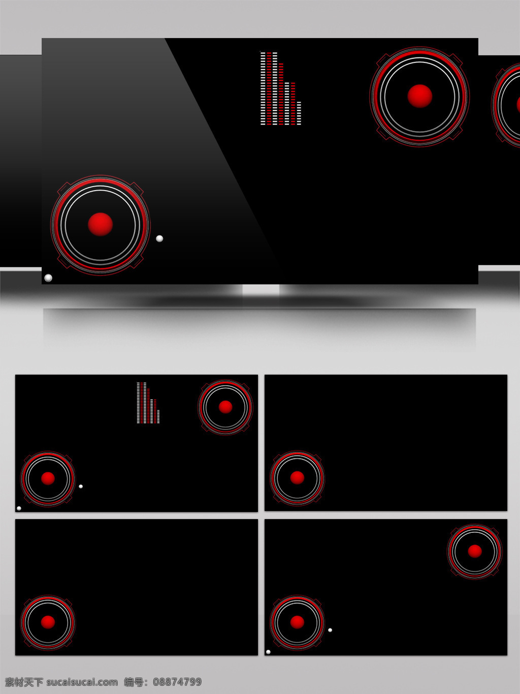 红色 圆环 视频 圆点 条形图 视频素材 动态视频素材