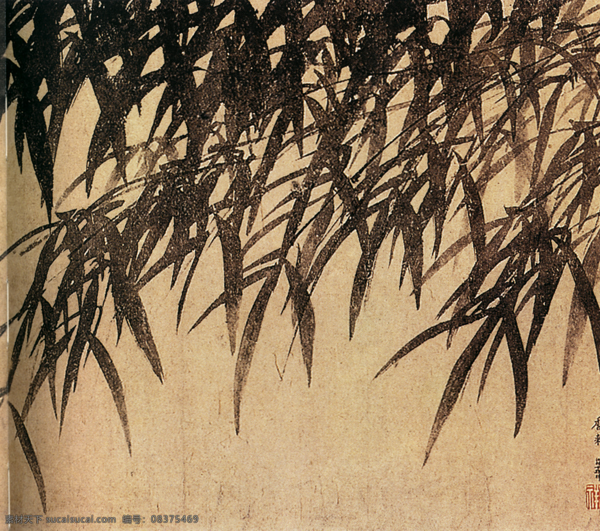 风雨竹图d 花鸟画 中国 古画 中国古画 设计素材 花鸟名画 古典藏画 书画美术 黑色