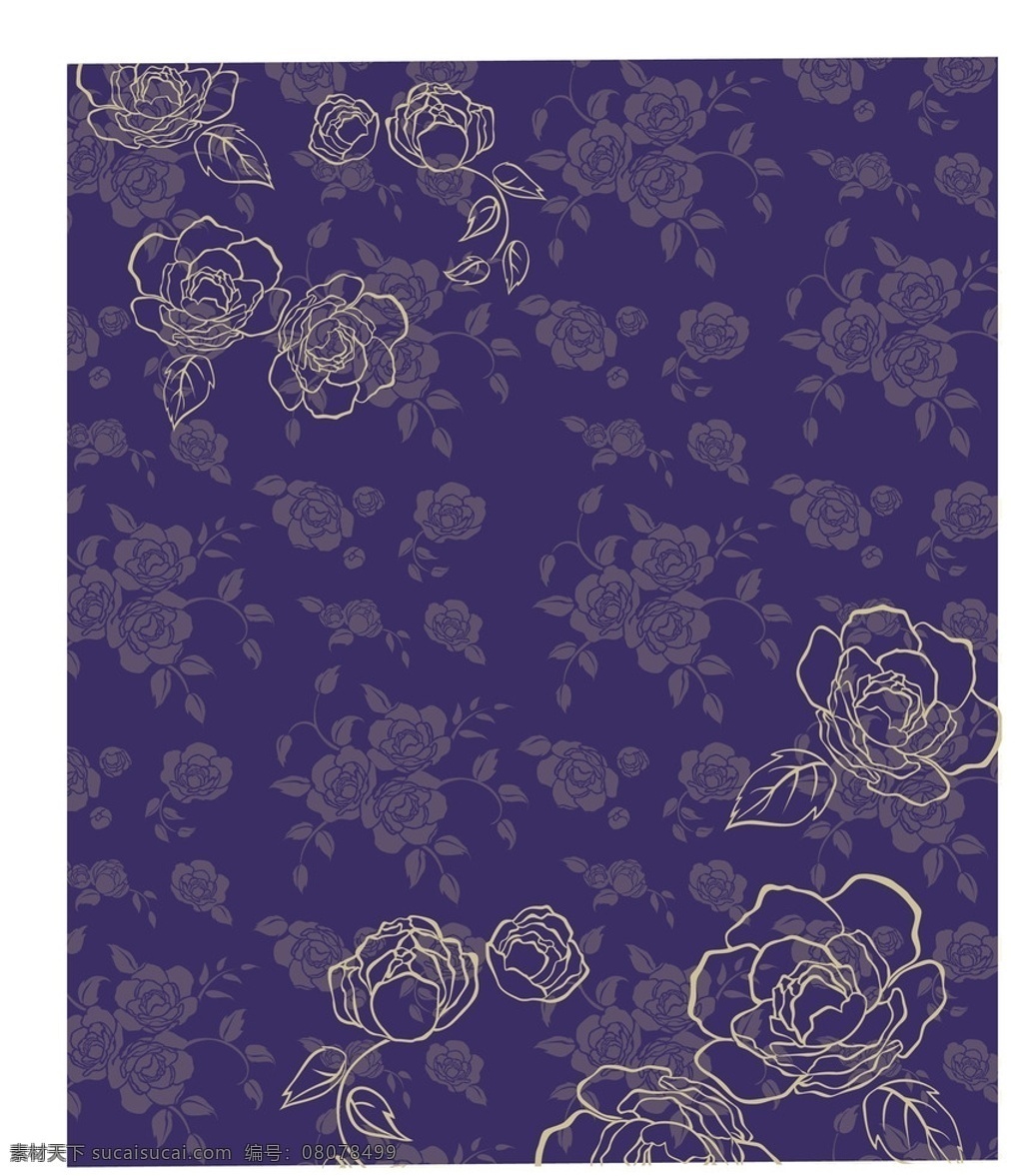 紫色 花纹 背景 典雅 别致 花朵 小碎花 底纹 布纹 矢量 底纹边框 背景底纹