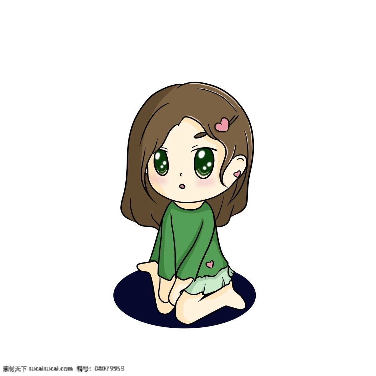 q 版 女生 元素 商用 卡通 可爱 萌系 人物
