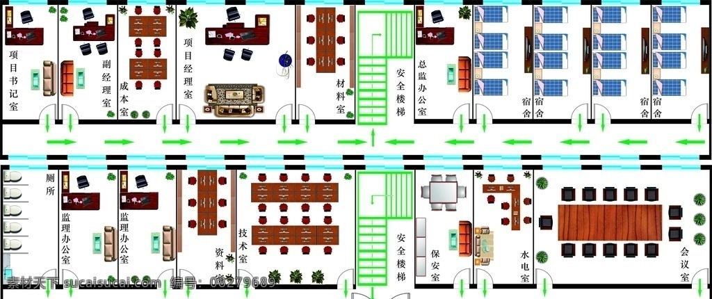 导向图 指示牌 路线图 办公室导向 楼层布局图 办公室 宿舍