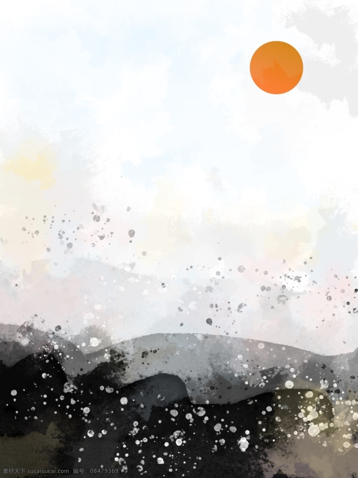 水墨 风格 时尚 简约 梦幻 背景
