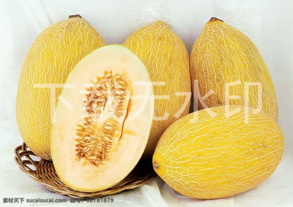 哈密瓜 瓜果 水果 黄色哈密瓜 水果摄影 切开 新缰哈密瓜 生鲜 生物世界