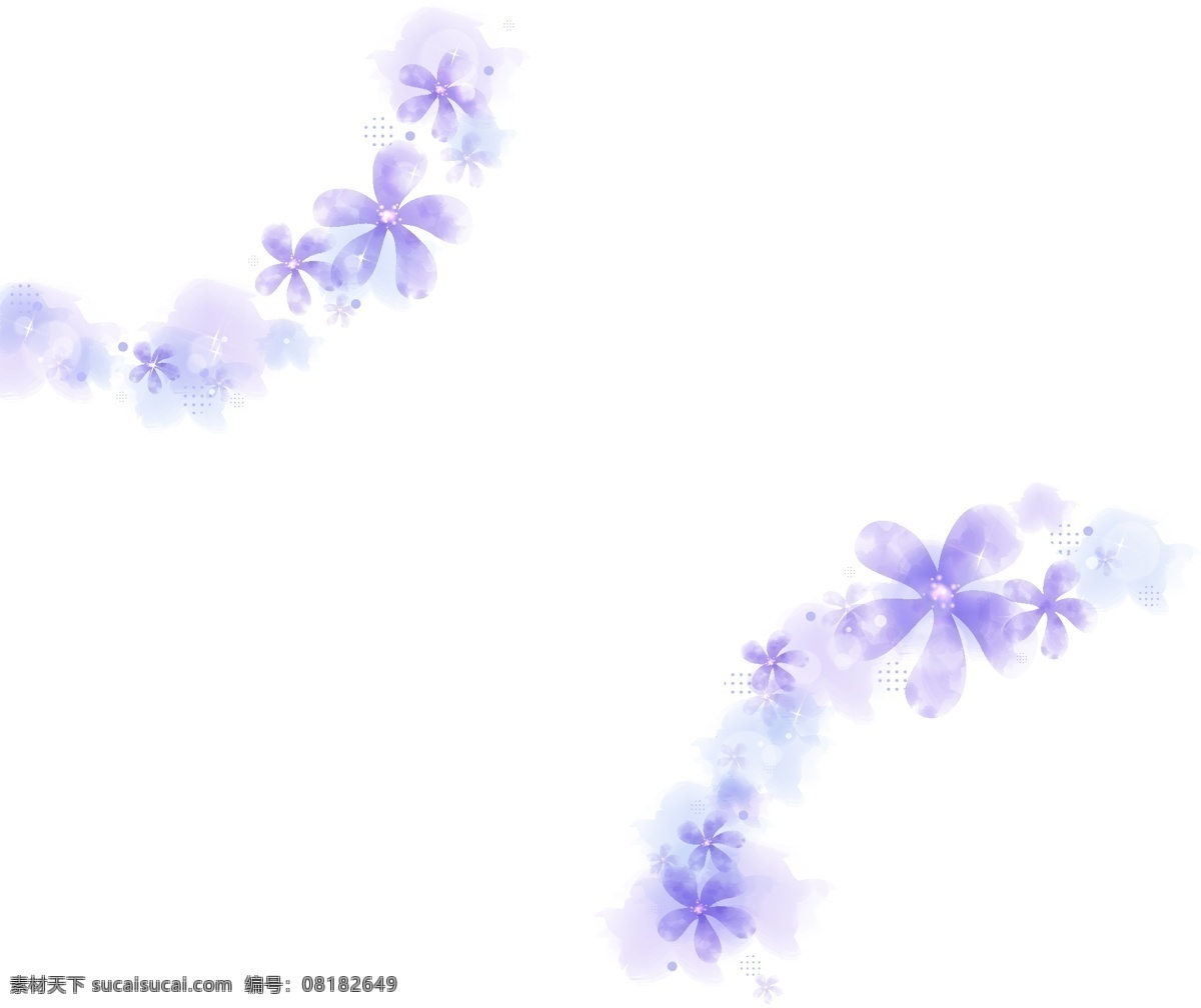 紫色 花瓣 装饰 花边 白色