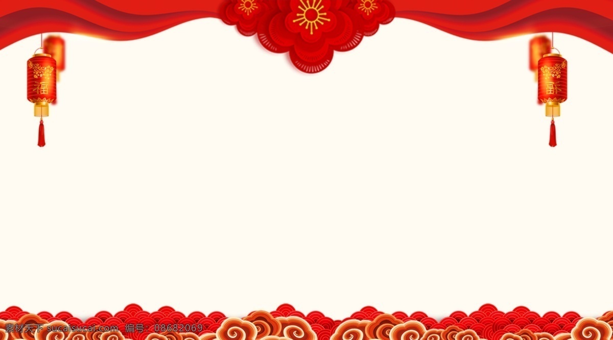 2019 猪年 灯笼 新年 宣传 背景 喜庆 红色 新年快乐 背景展板 猪年素材 猪年模板 春节素材