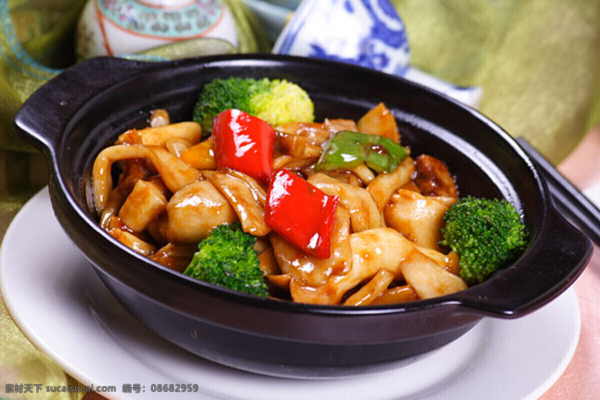 健康一品菌 杂菌煲 香菇 金针菇 鸡腿菇 炒菌类 传统美食 餐饮美食