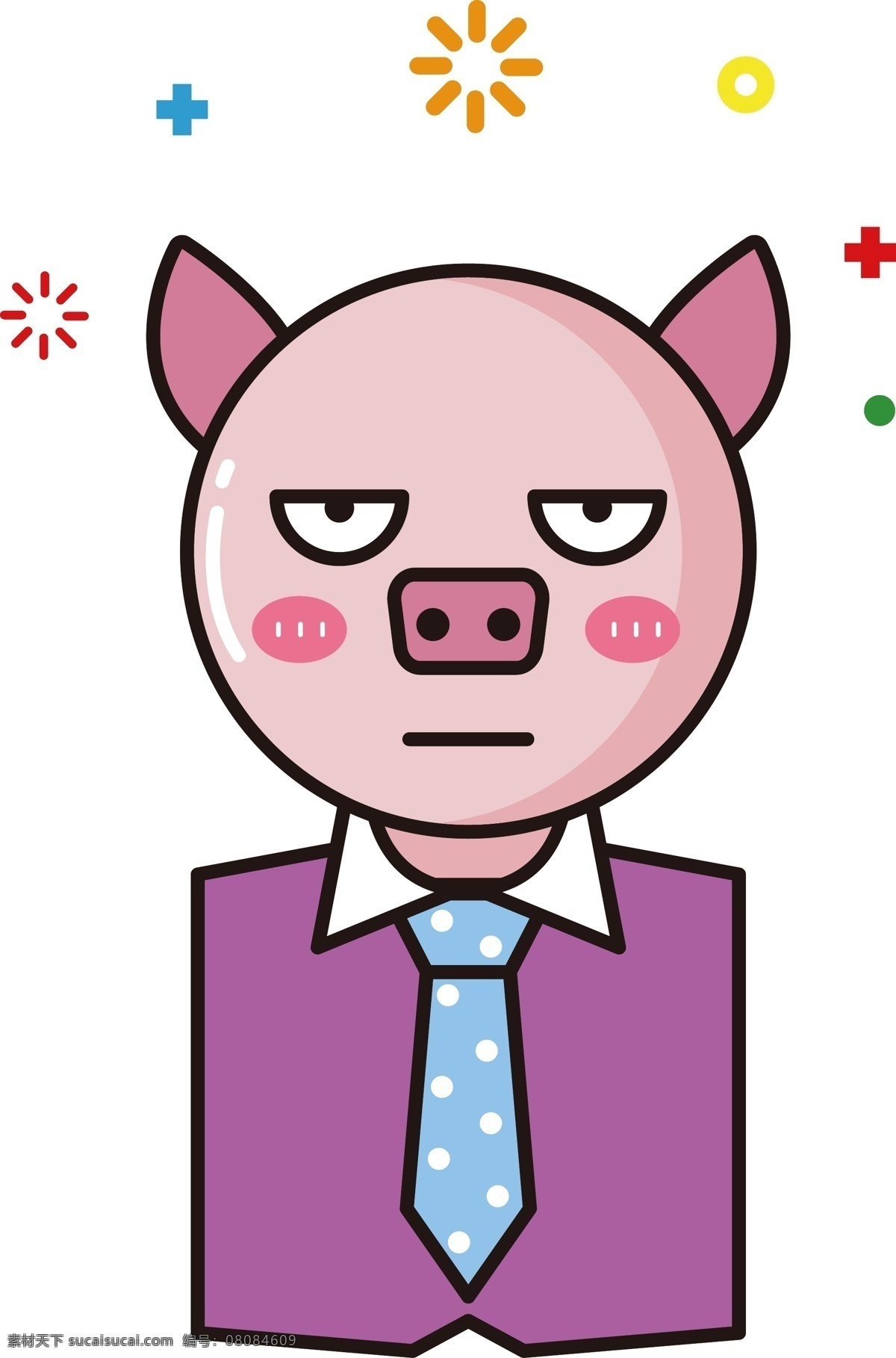猪穿西服海报-猪穿西服海报模板-猪穿西服海报设计-千库网