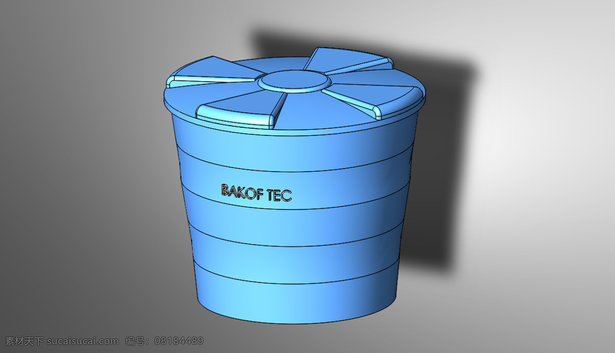 bakof caixa ddagua litos tec dagua sldprt 灰色