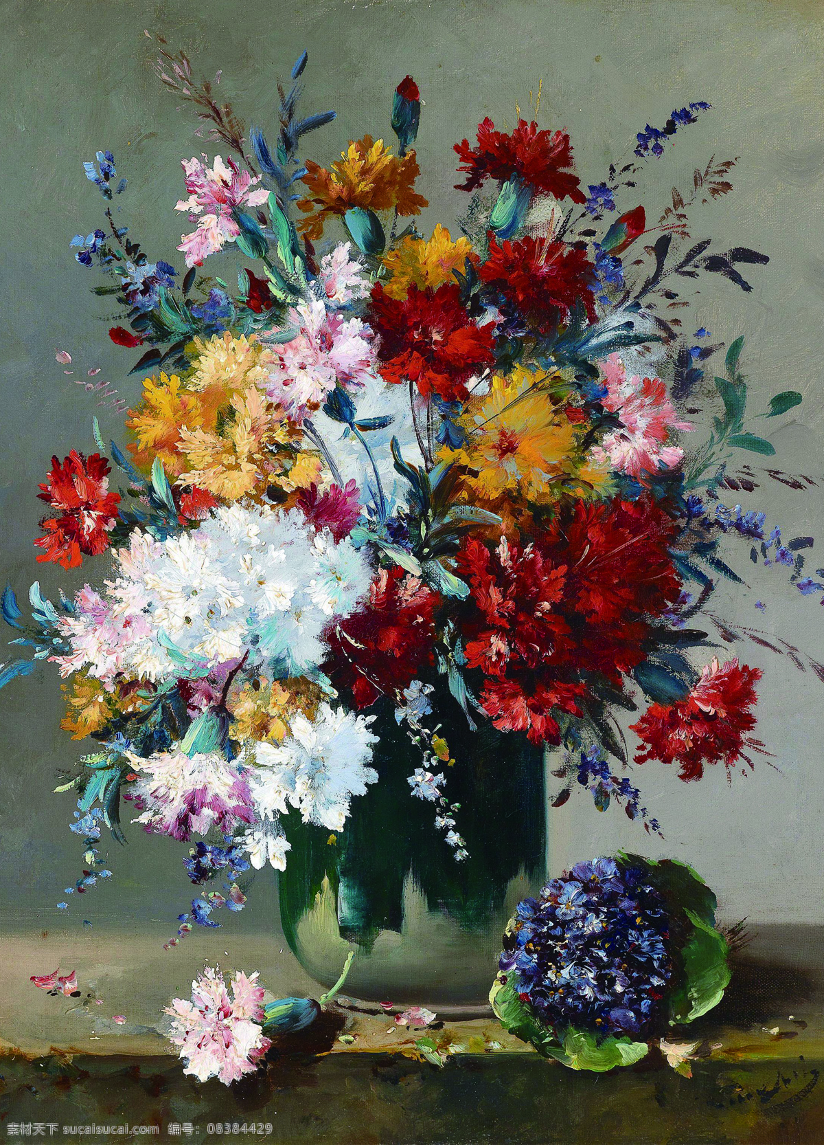 写实油画花卉 古典花 油画 玫瑰花 百合 手画 绘画书法 文化艺术