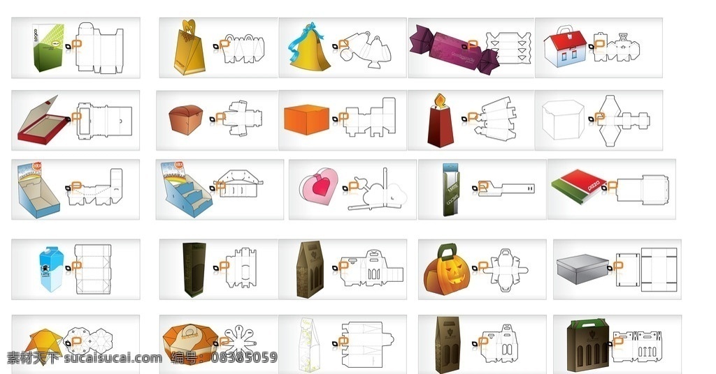 可爱 礼盒 包装设计 大集 合 结构图 礼品盒 包装设计集合 可爱包装 矢量