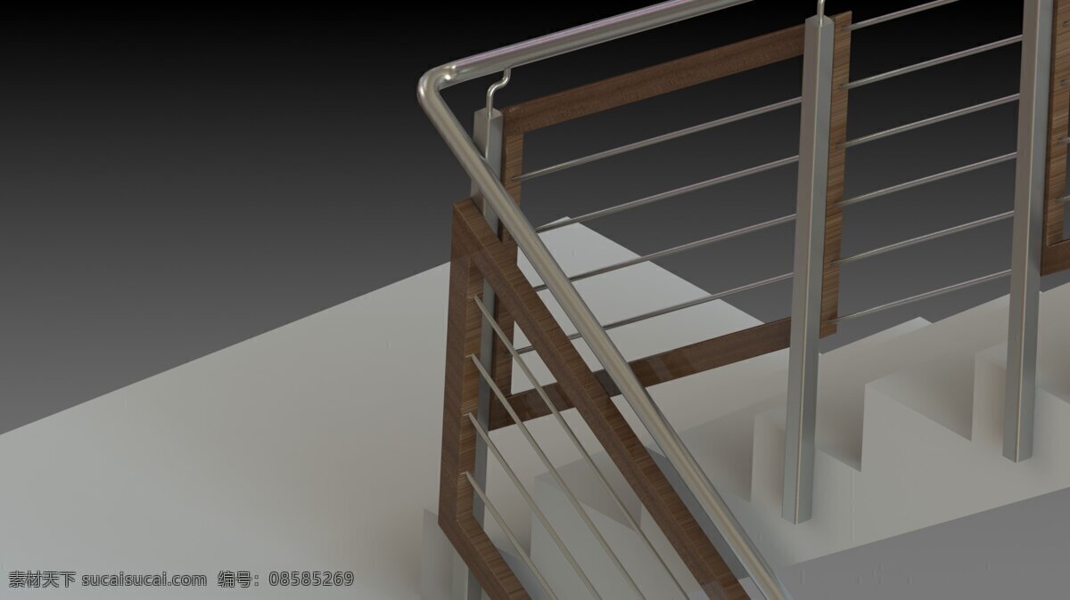 楼梯 栏杆 上 视觉 建筑 室内设计 3d模型素材 建筑模型