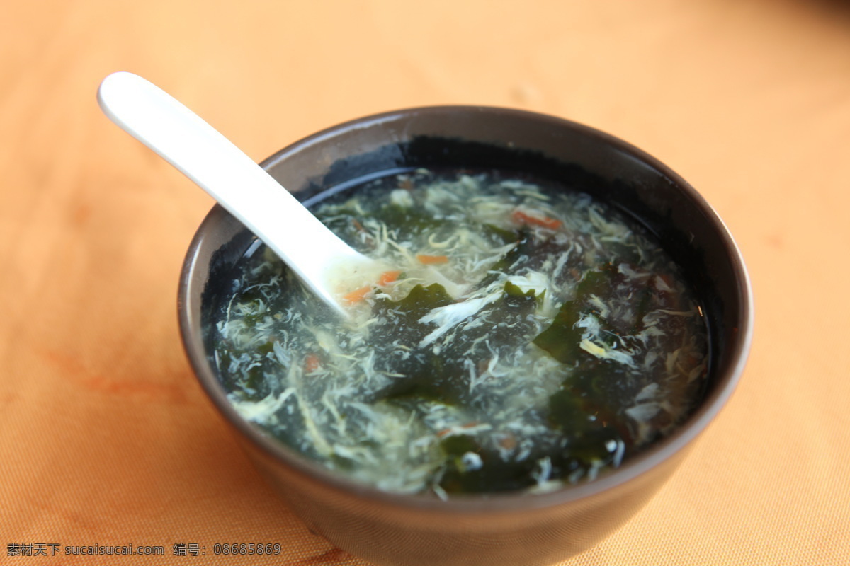 海带鸡蛋汤 美食 美味 营养 菜谱 餐饮美食 菜牌 菜品 海带 汤勺 汤 鸡蛋 碗 传统美食