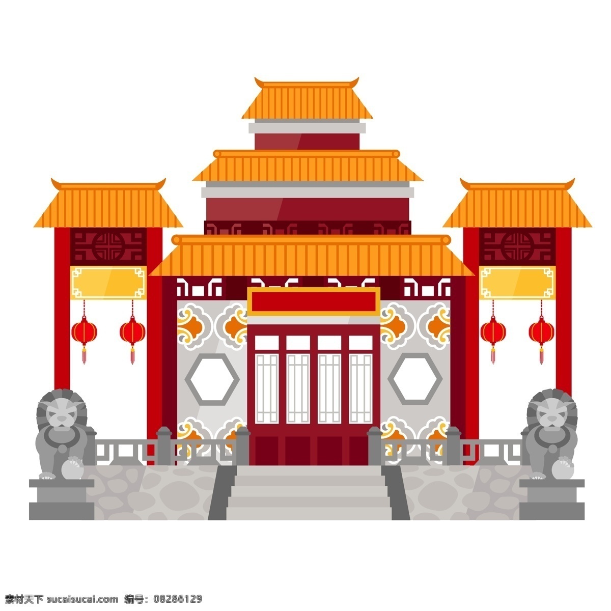 中式门头建筑 中式 传统 门头 建筑