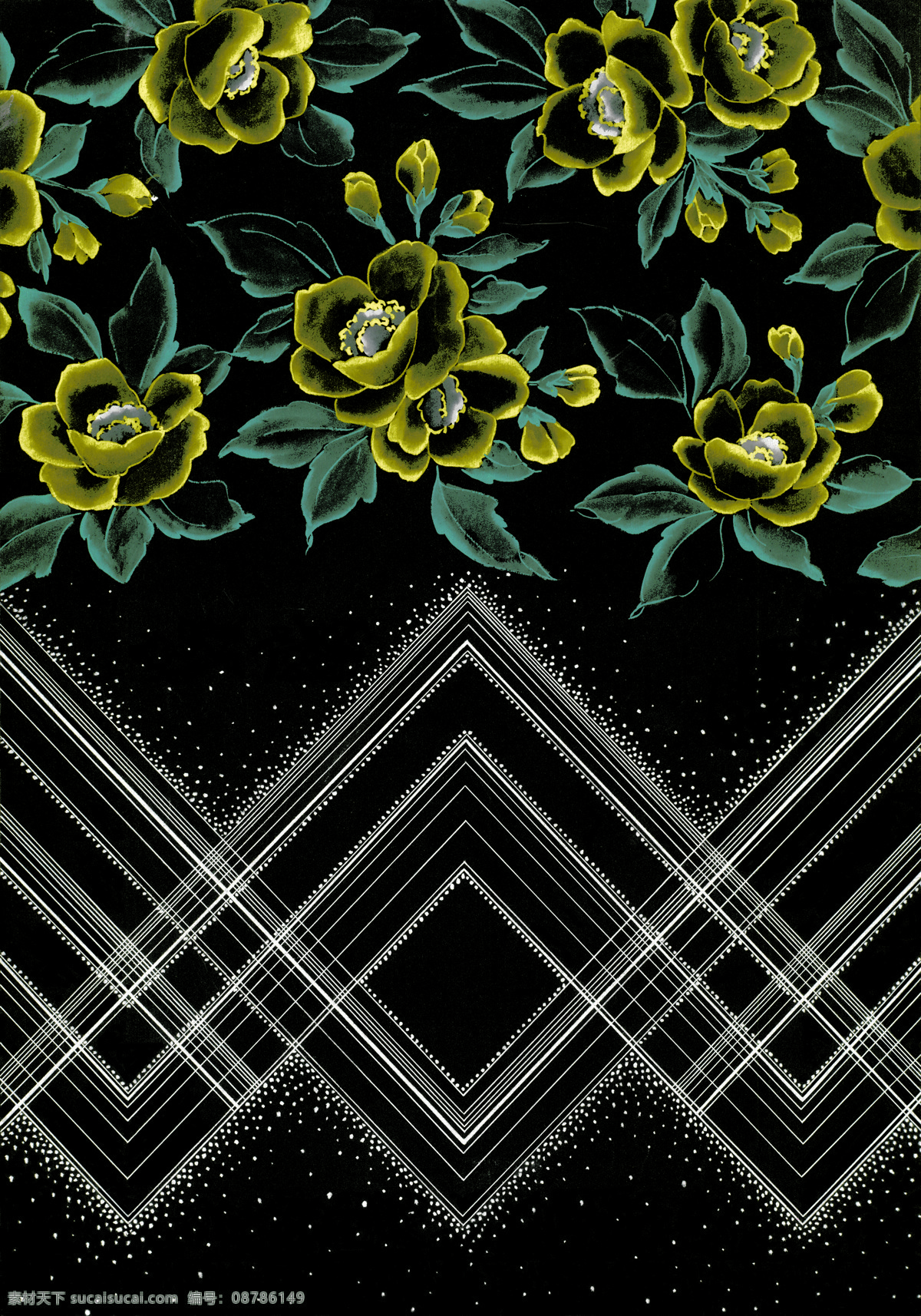 时尚花卉 花卉 线条 点 几何 图案设计 图案 底纹 花纹 背景底纹 底纹边框