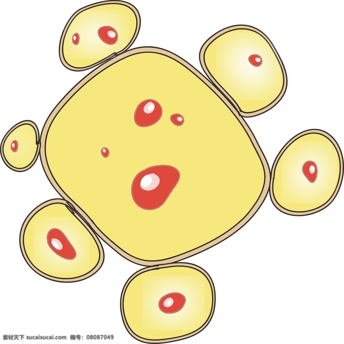 黄色 细菌 卡通 插画 黄色的细菌 细菌插画 卡通插画 细胞膜插画 细胞壁 核糖体 病菌 人体的细菌