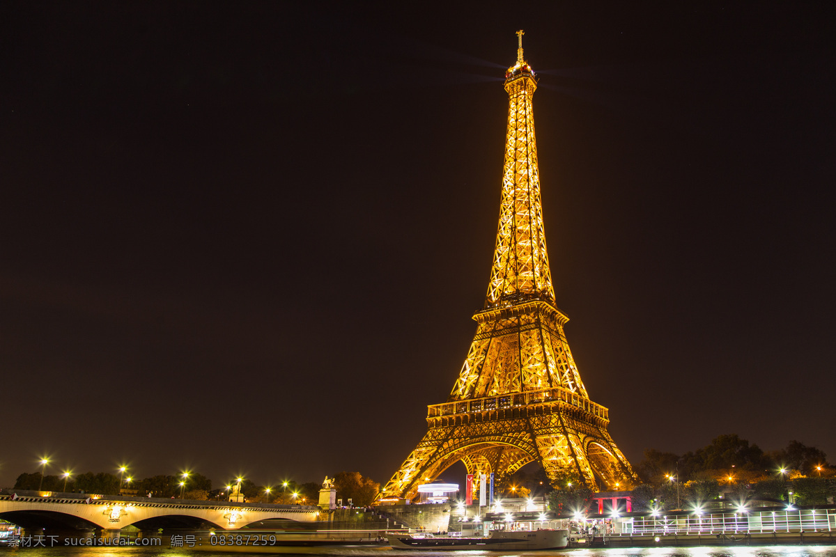 灯火 通明 埃菲尔铁塔 巴黎风景 自然景观 自然风景 巴黎建筑 夜景 著名旅游地 美丽的景色 城市风光 环境家居 黑色