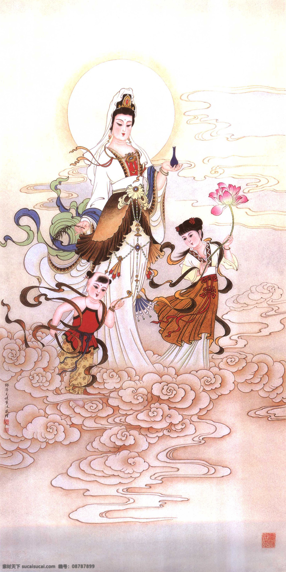 观音菩萨 佛教文化 人物 宗教 装饰画 万物 人物图库 生活人物