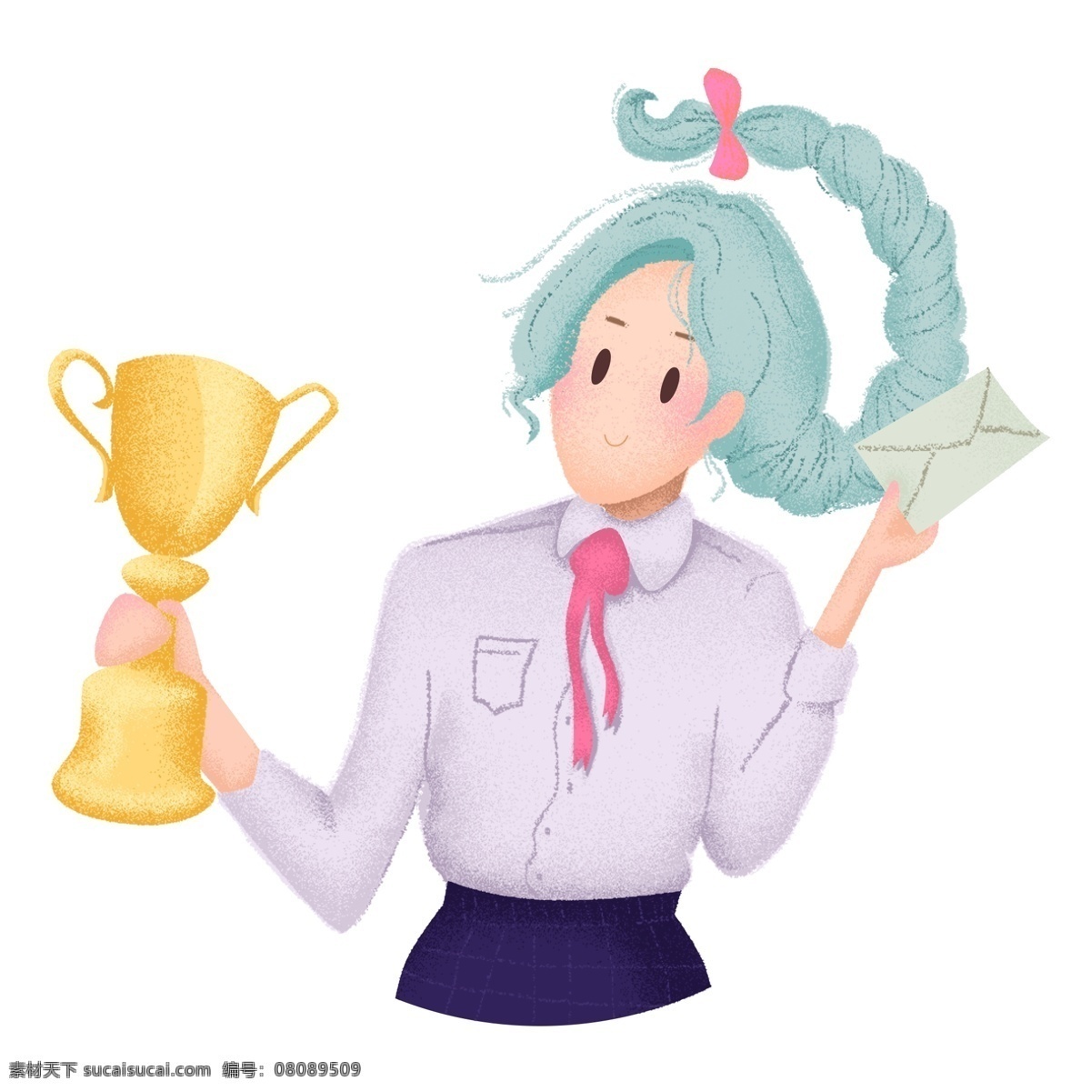 水彩 女孩 时尚女人 插画元素 png元素 清新 女孩设计元素 可爱风