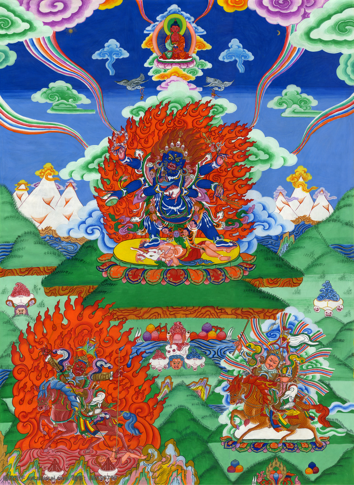 唐卡 佛教 藏传佛教 佛 宗教 宗教信仰 菩萨 西藏 民族 工艺 花纹 绘画 艺术 绘画书法 文化艺术 金刚护法