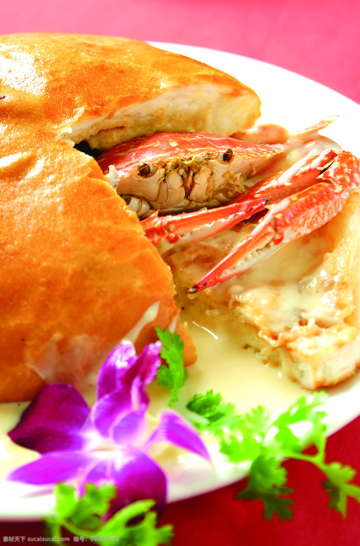 面包芝士焗蟹 黄金满屋 特色 菜名 花蟹 芝士 面包 传统美食 餐饮美食
