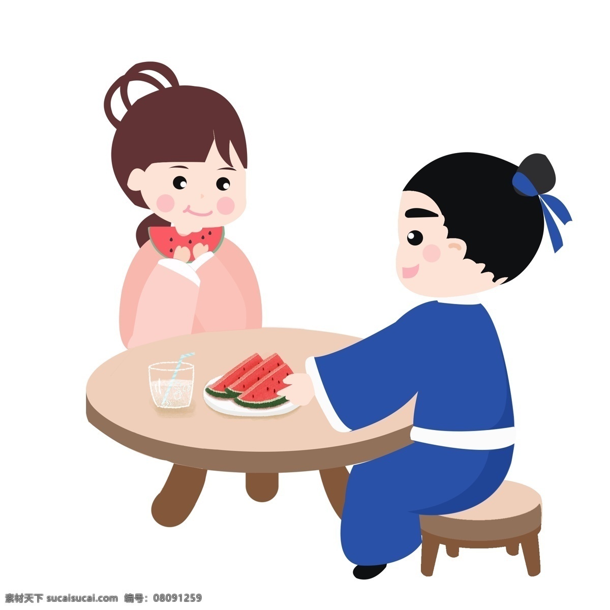 原创 七夕 设计素材 手绘七夕 浪漫爱情 牛郎织女 卡通牛郎织女 牛郎 织女 情人节 中国浪漫节日 手绘插画七夕