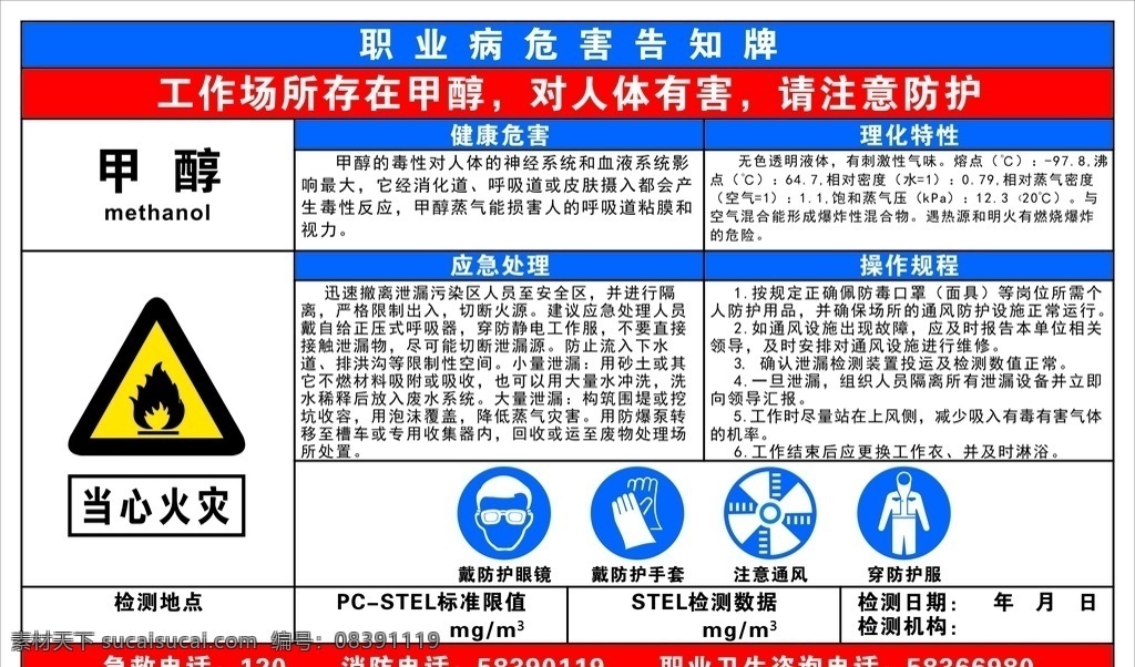 甲醇职业 甲醇 职业 危害 告知牌 化学品 展板模板