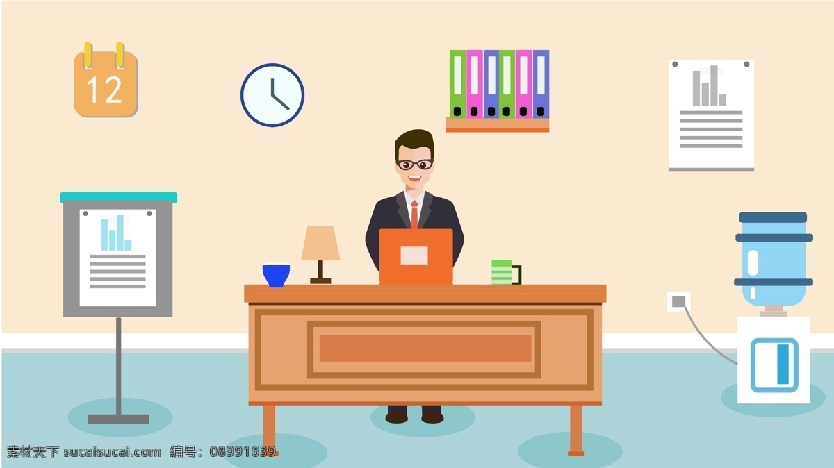 原创办公工作中的人场景矢量插画素材图片下载-素材编号08991639-素材天下图库
