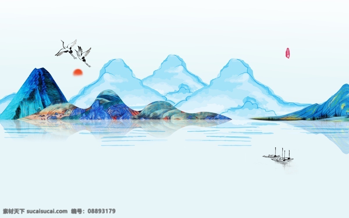 新 中式 山水 石纹 意境 背景 墙 装饰 蓝色山水 抽象 装饰画 山水画 山水情 云雾 远山 群山 山水装饰画 仙鹤 飞鹤 水墨山水 意境山水 中式山水 水墨山 山水背景 水墨背景 意境水墨 中式水墨 中式背景 石纹山水 背景墙 插画 分层 风景