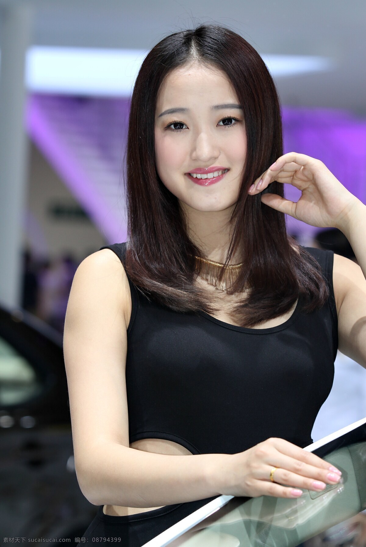 2014 北京 车展 美女 北京车展 车模 黑色 长发 人物图库 女性女人