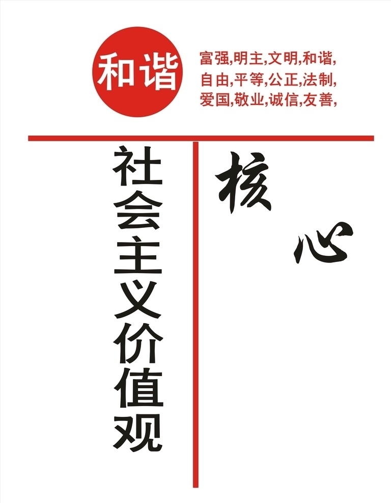 社会主义 价值观 和谐 文明 明主