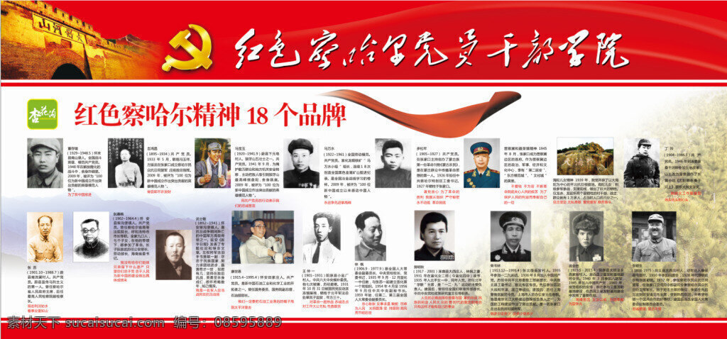 红色 察哈尔 精神 党建 察哈尔精神 十八个 品牌