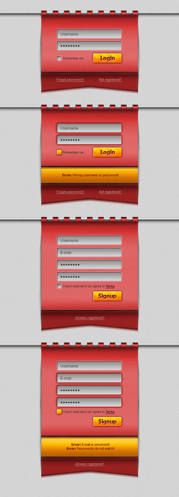 悬挂 旗帜 登陆 框 窗口 创意 登陆框 个性 界面设计 网页设计 login password 网页素材 网页模板